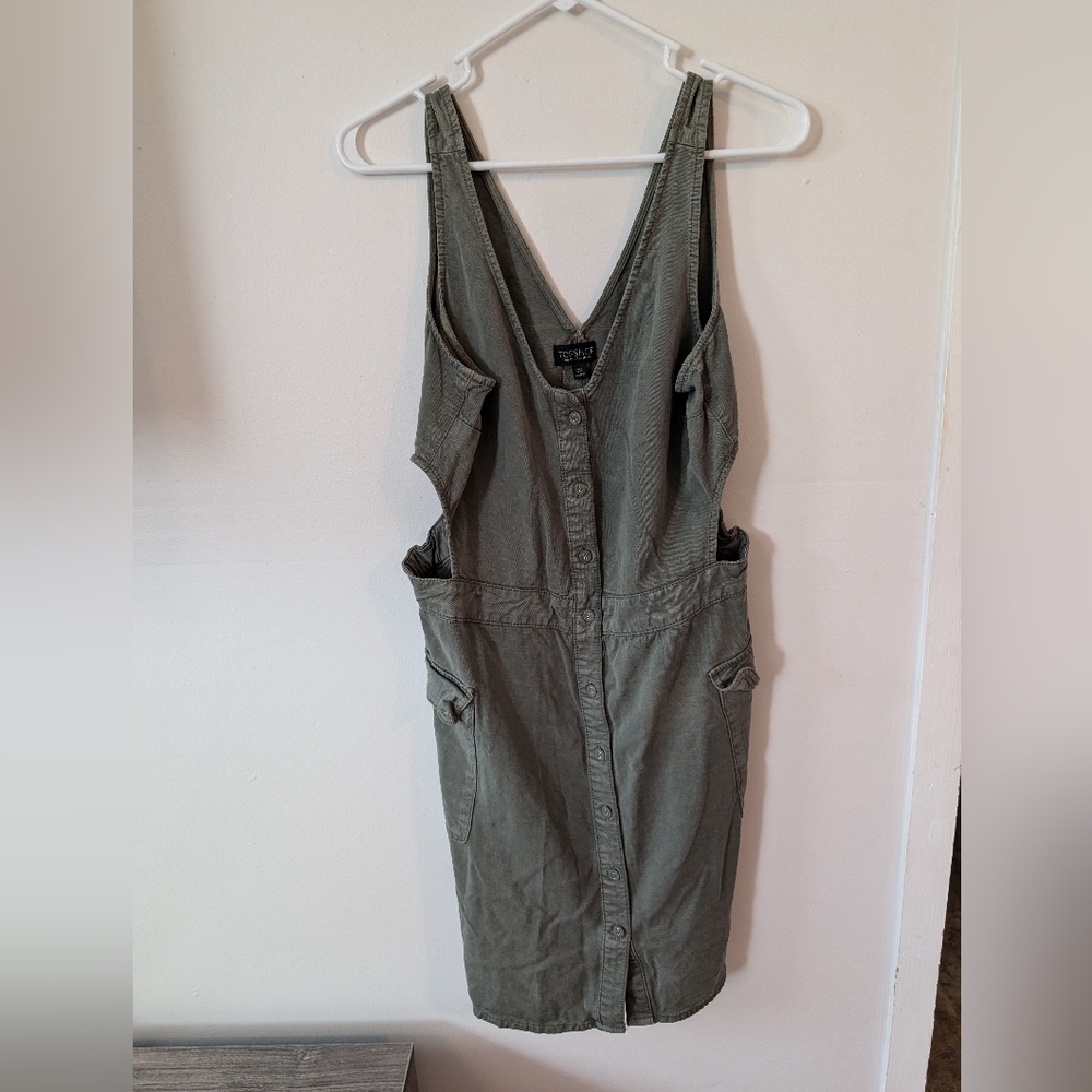 3 For $12 Clearance Topshop Womens Cutout Dress, Olive Green Size‎ 10